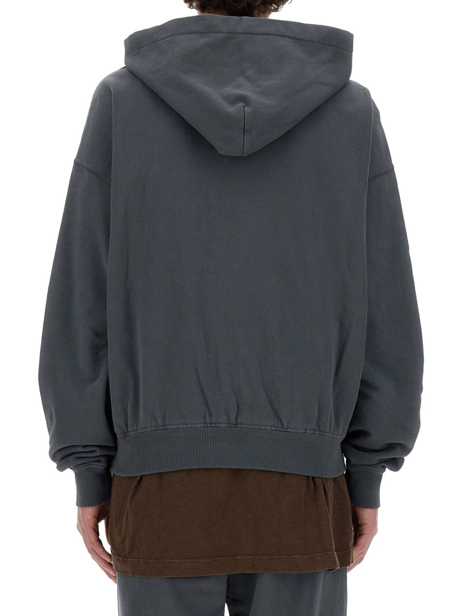 Sweatshirt With Logo Grey Cotton Sweatshirts