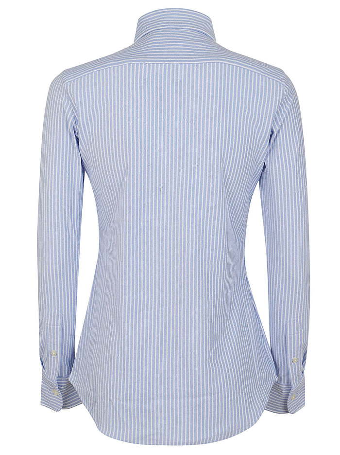 Ls Str Heidi-long Sleeve-knit Blue Cotton Camicia
