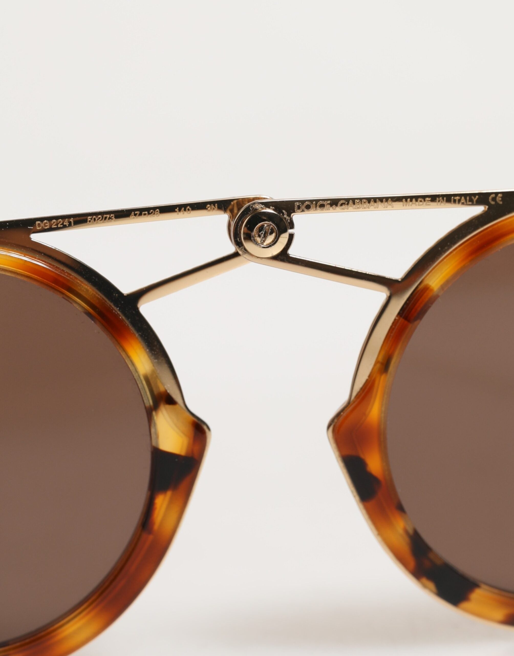 Gold Havana Frame Dg Fatto A Mano Eyewea Sunglasses