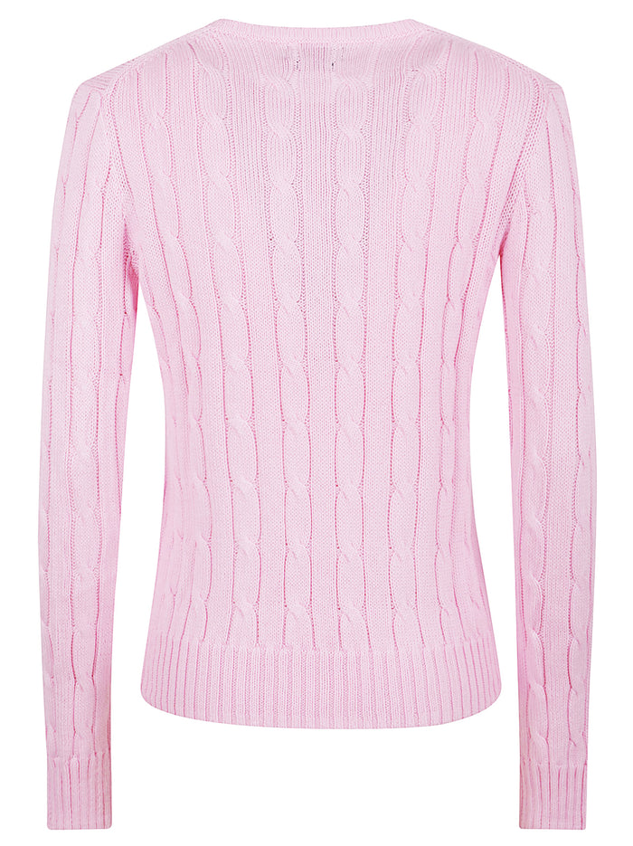 Julianna-long Sleeve-pullover Pink & Purple Cotton Maglia