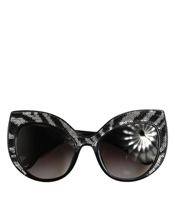 Black Silver Sequin Butterfly Polarized Sunglasses | 100