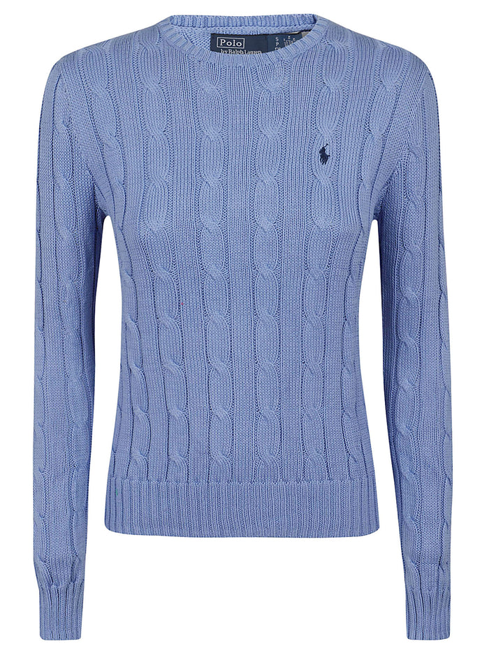 Julianna-long Sleeve-pullover Blue Cotton Maglia