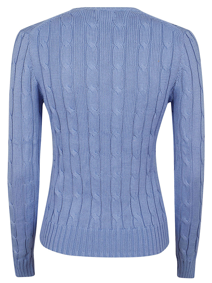 Julianna-long Sleeve-pullover Blue Cotton Maglia