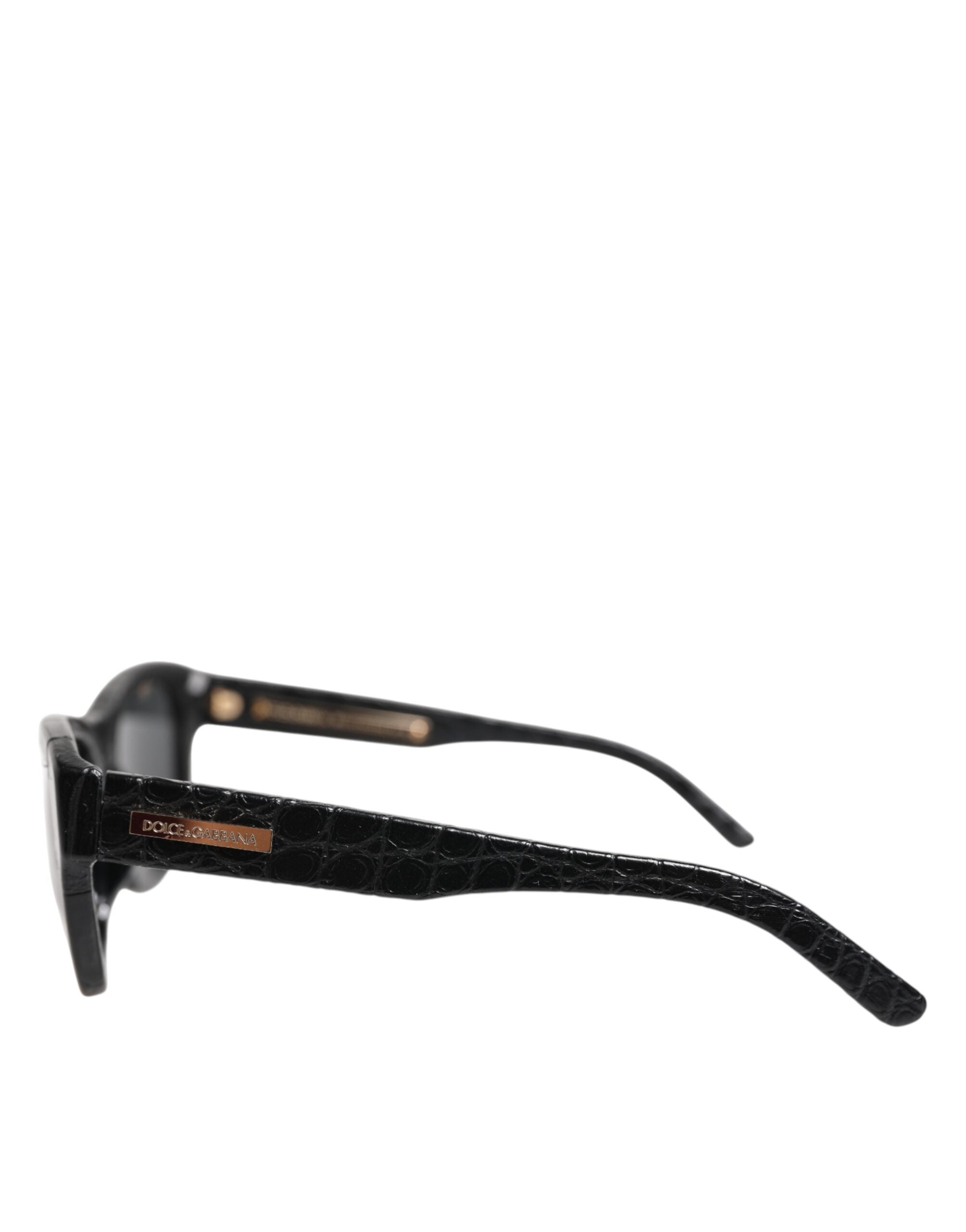 Dg4177 Black Leather Frame Tinted Lens Sunglasses Alligator
