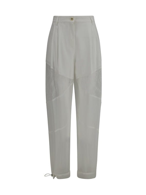 Pinko 100% Polyester trousers in white