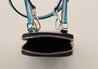 Blue Leather Cross Body Neck Strap Card Slot Phone Pocket Bag