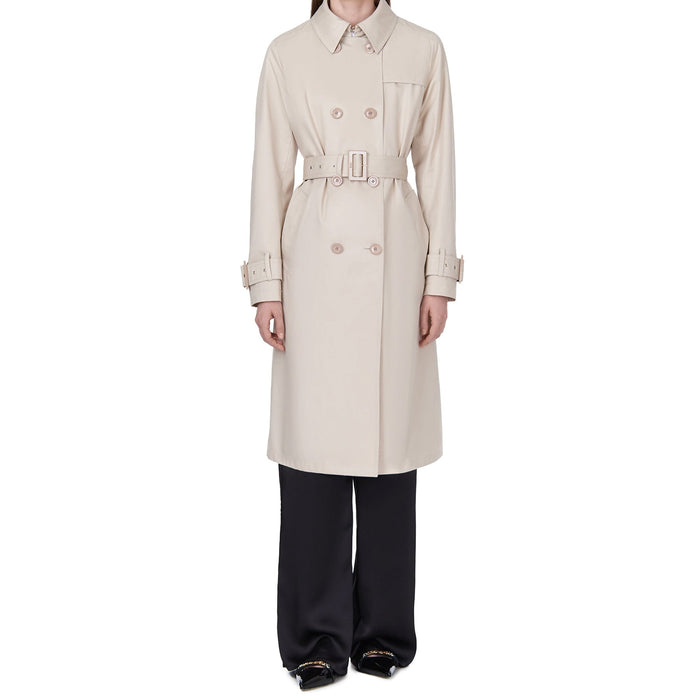 Herno Trench Coat White Cotton