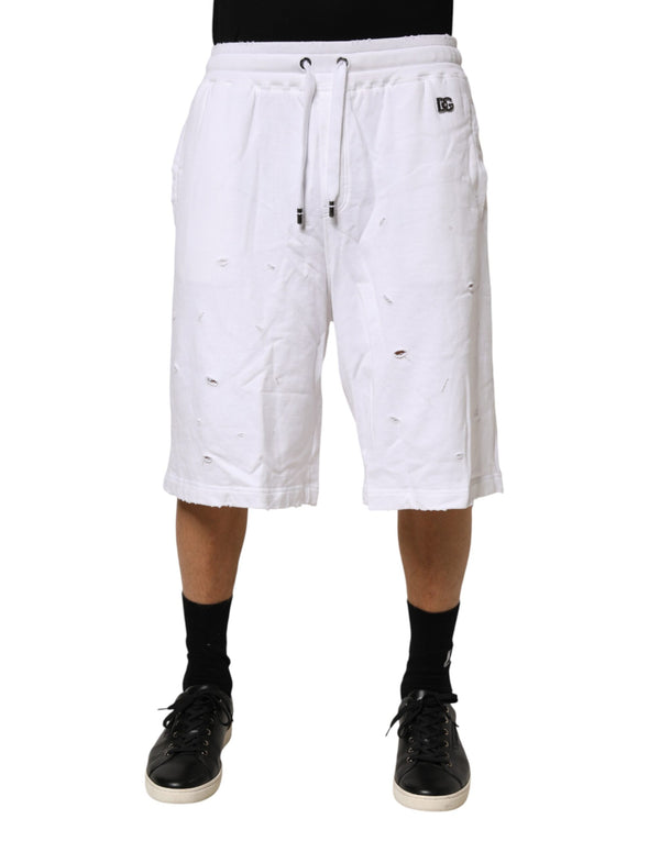Dolce & Gabbana 100% Cotton bermuda shorts in white