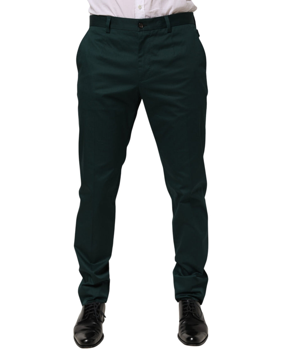 Dolce & Gabbana 97% Cotton trousers in green