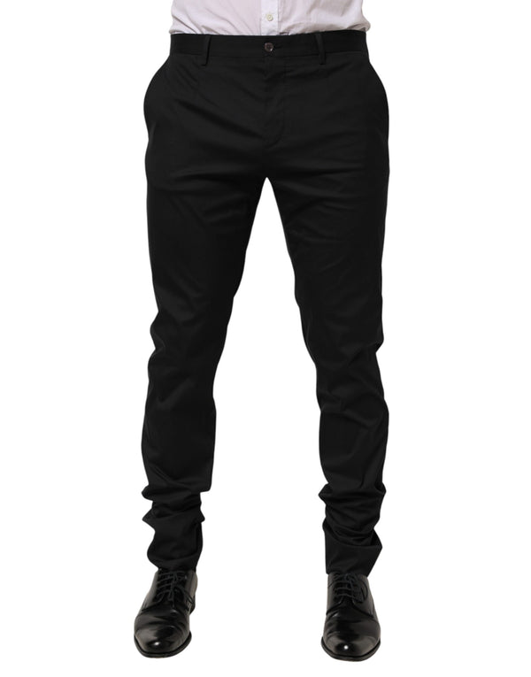 Dolce & Gabbana 70% cotton trousers in black