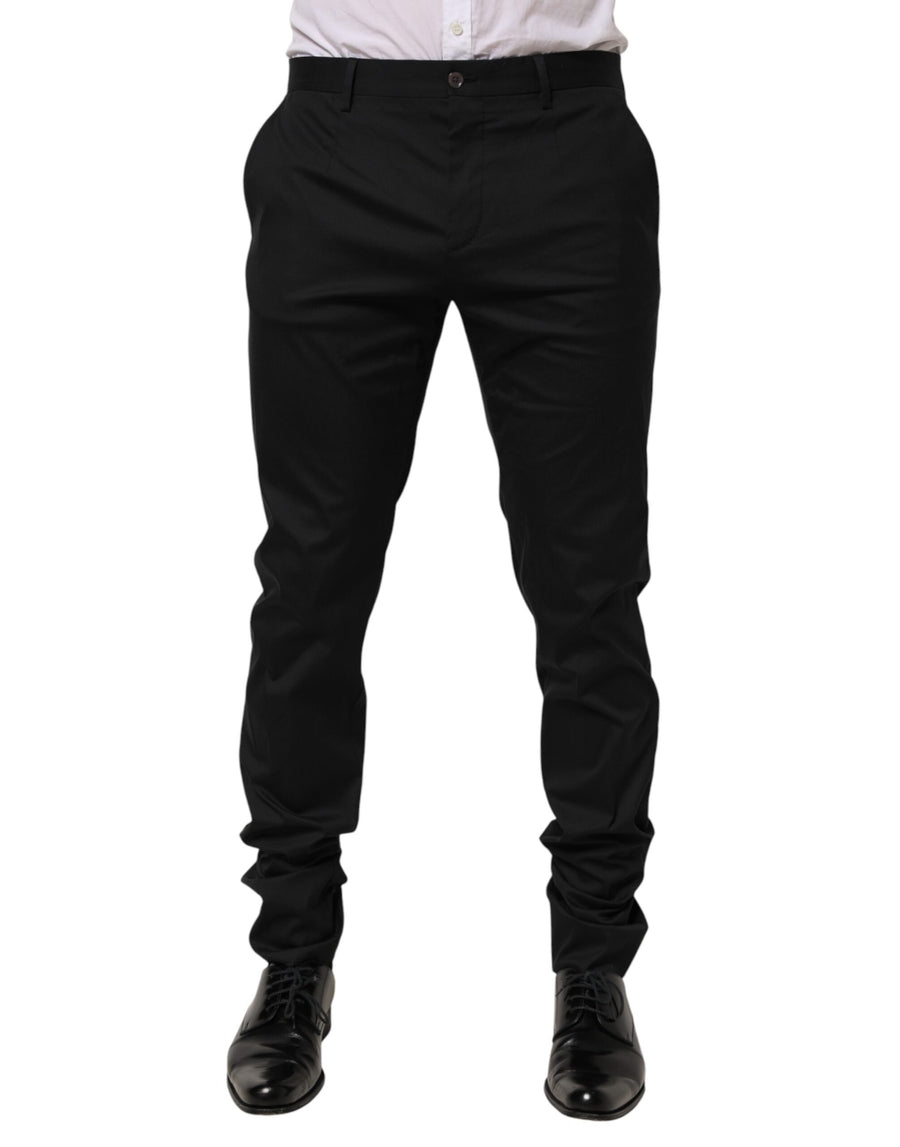 Dolce & Gabbana 70% cotton trousers in black