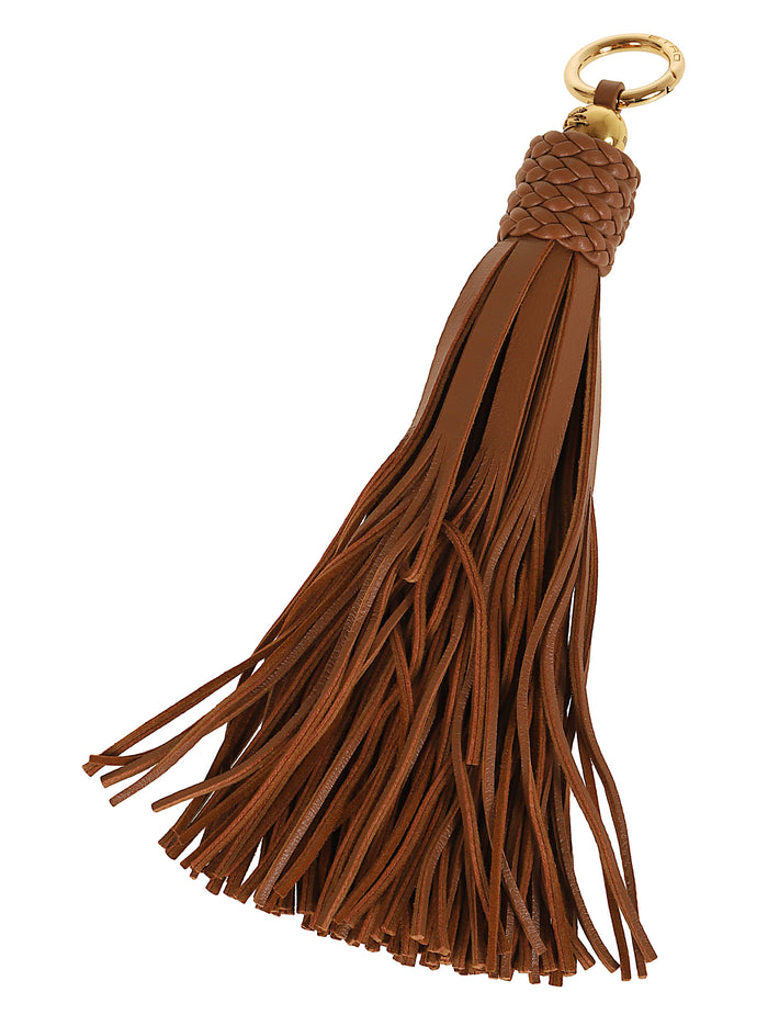 Charm Tassel Leather 23,5 Cm Brown Ottone_agnello Object