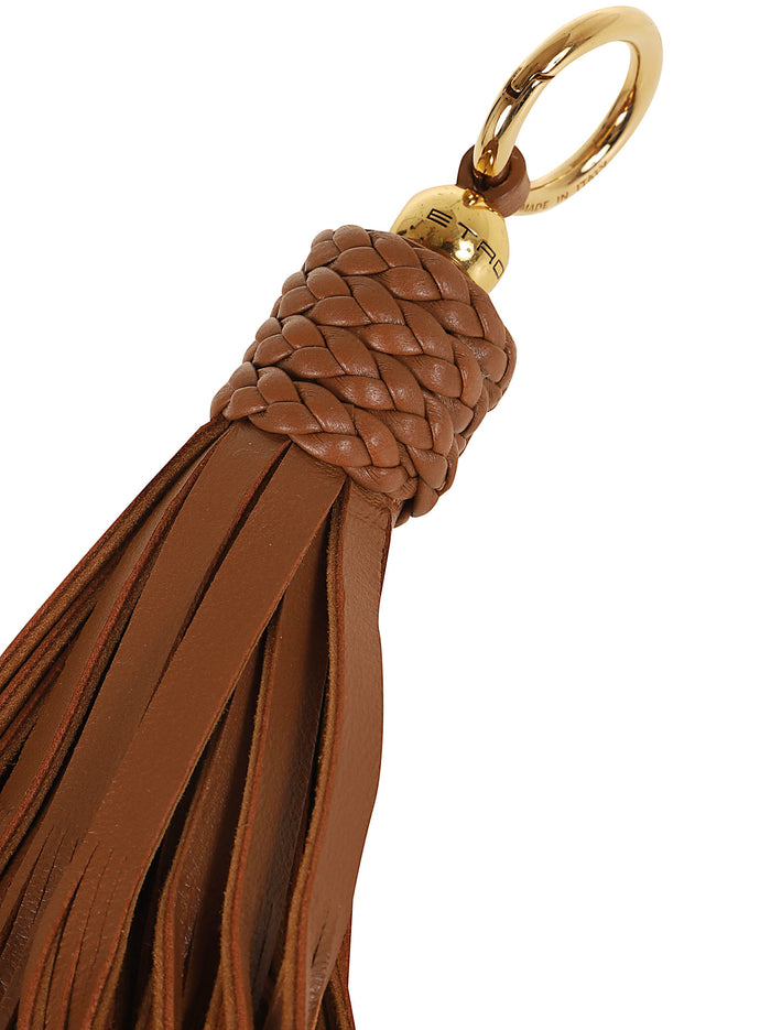 Charm Tassel Leather 23,5 Cm Brown Ottone_agnello Object