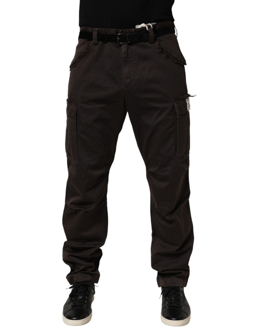 Dolce & Gabbana 100% Cotton cargo pants in brown