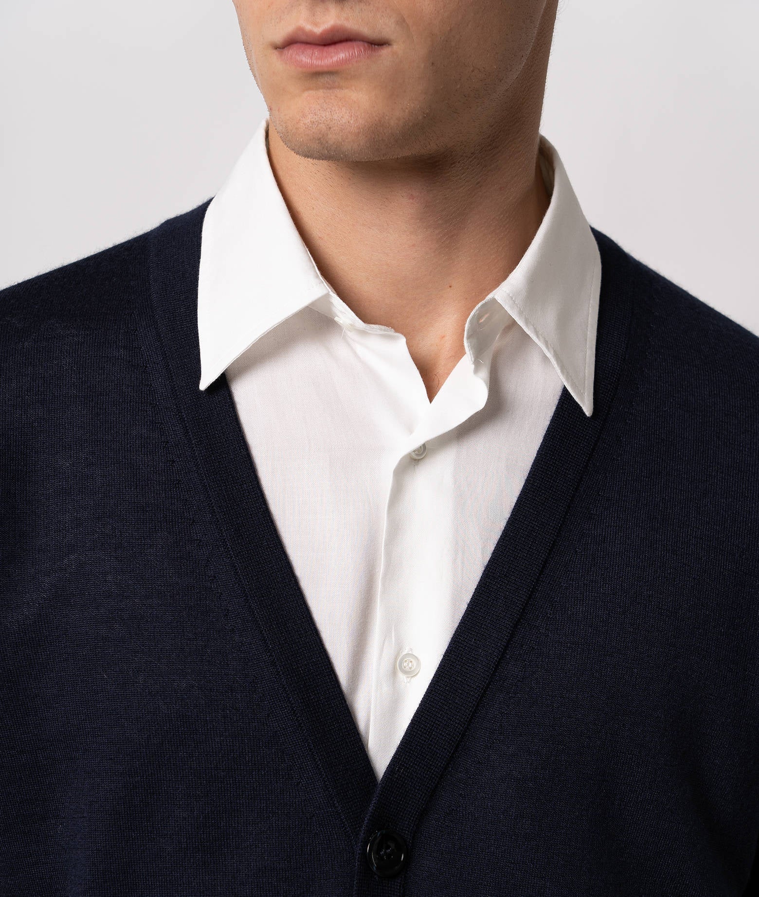Cashmere And Silk Cardigan Ulaan Navy V Neck
