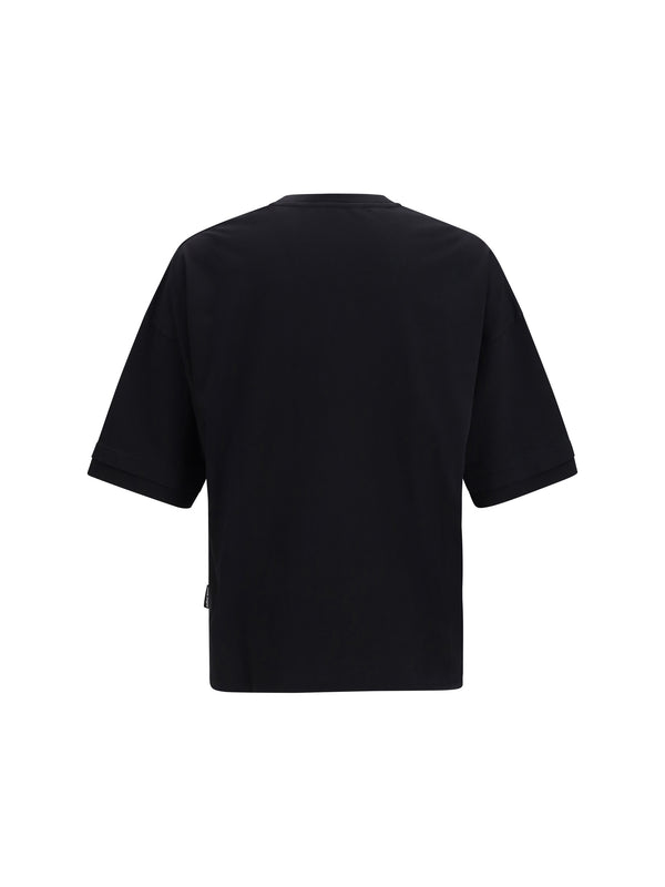 T-Shirt Curved Logo Black Cotton T-shirts