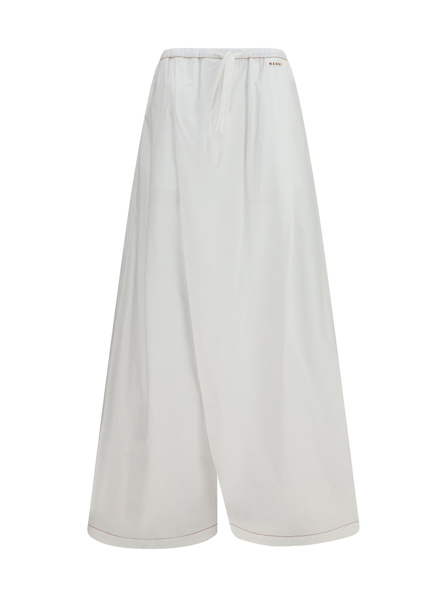 Marni 100% Cotton trousers in white