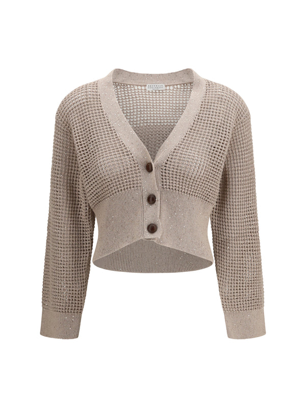 Cardigan Sequined Mesh Desert Cotton