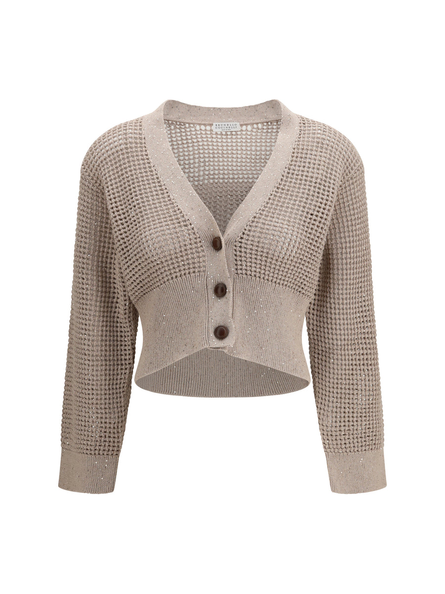Cardigan Sequined Mesh Desert Cotton