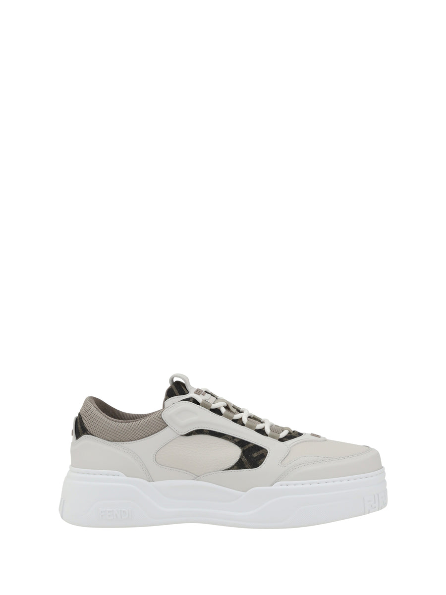 Fendi 80% calf leather sneaker in white