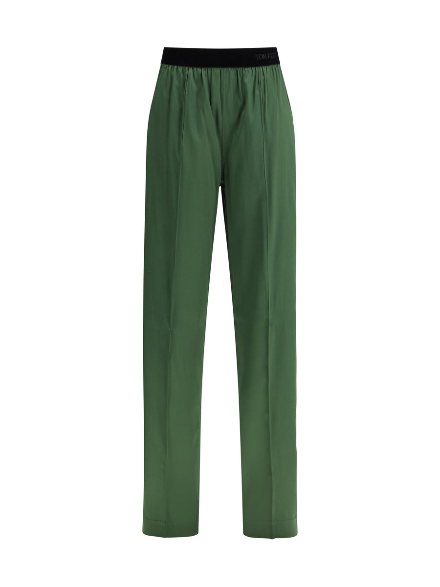 Tom Ford 94% Silk; 6% Elastane trousers in green
