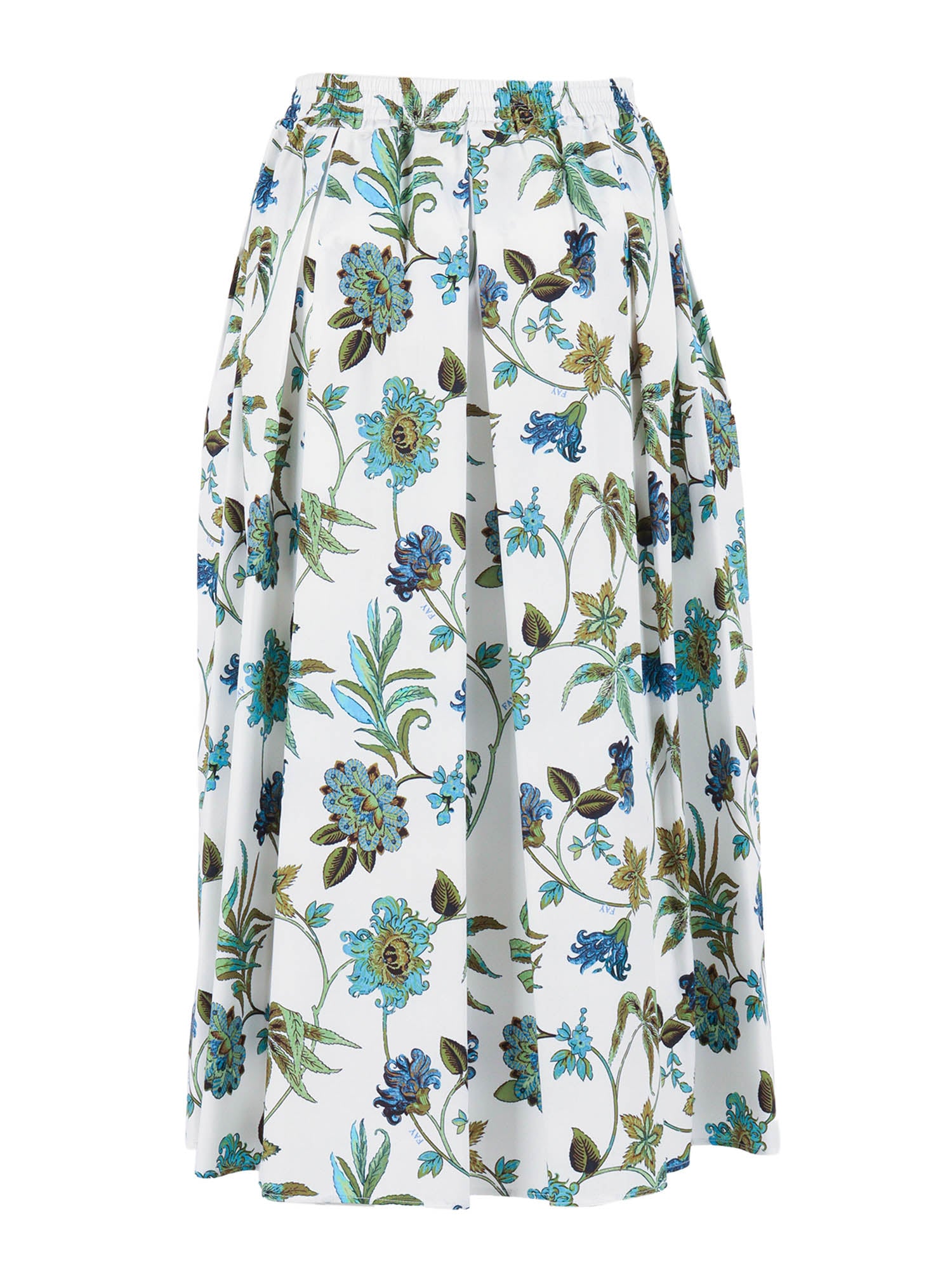 LONG SKIRT WITH ELASTIC WAIST White Cotton