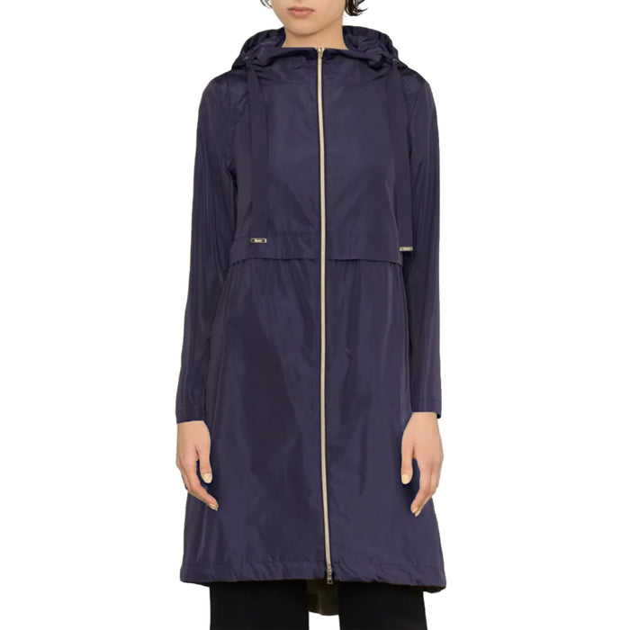 Herno Lightweight Parka Coat Blue Polyester