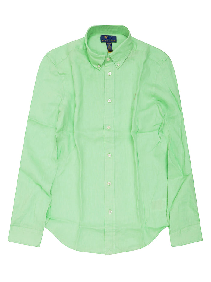 Clbdppc-shirts-sport Shirt Green Linen Camicia