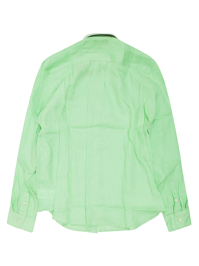 Clbdppc-shirts-sport Shirt Green Linen Camicia