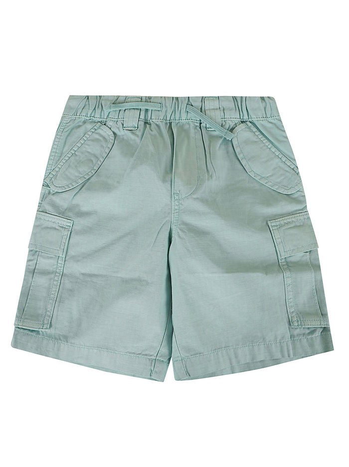 Woven-Shorts Blue Cotton Pantaloni