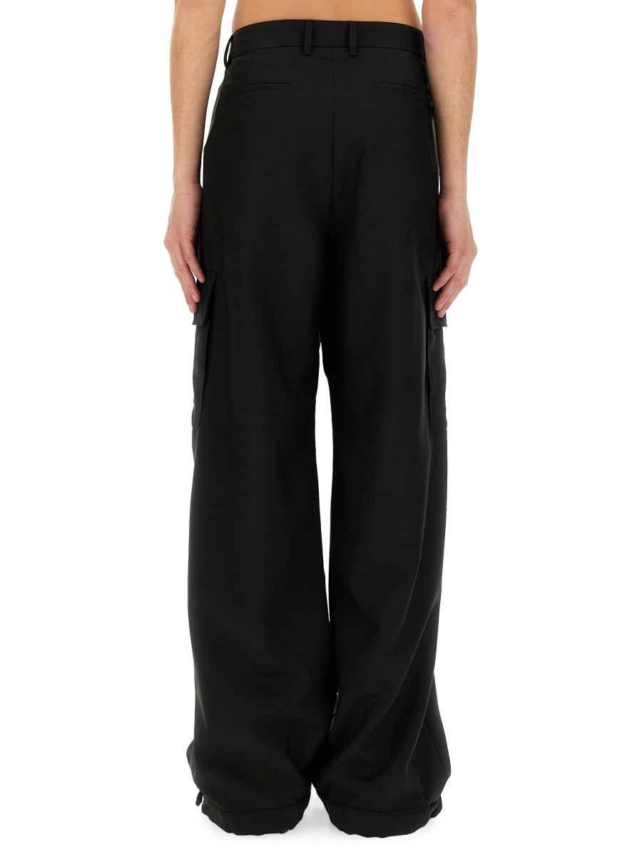 Cargo Pants Black Polyester Trousers
