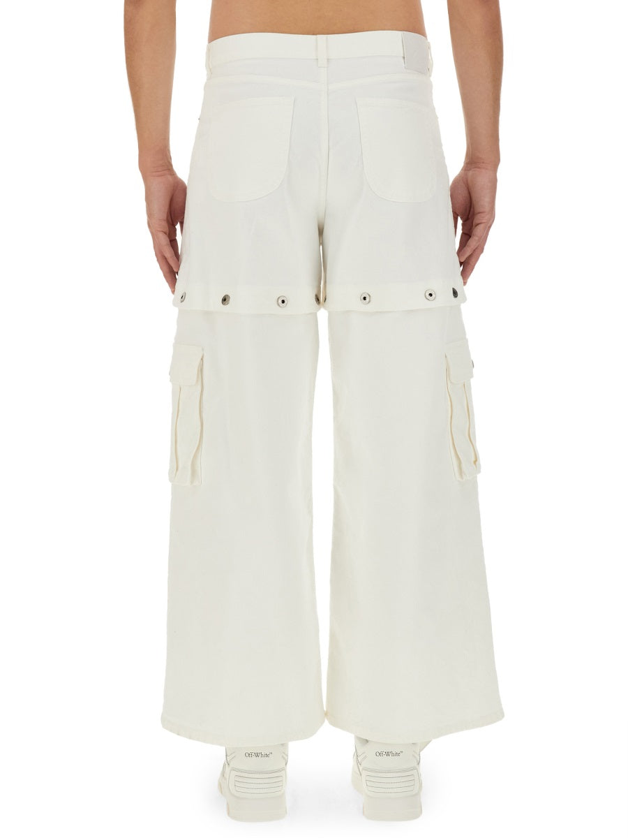 90s Super Baggy Jeans White Cotton