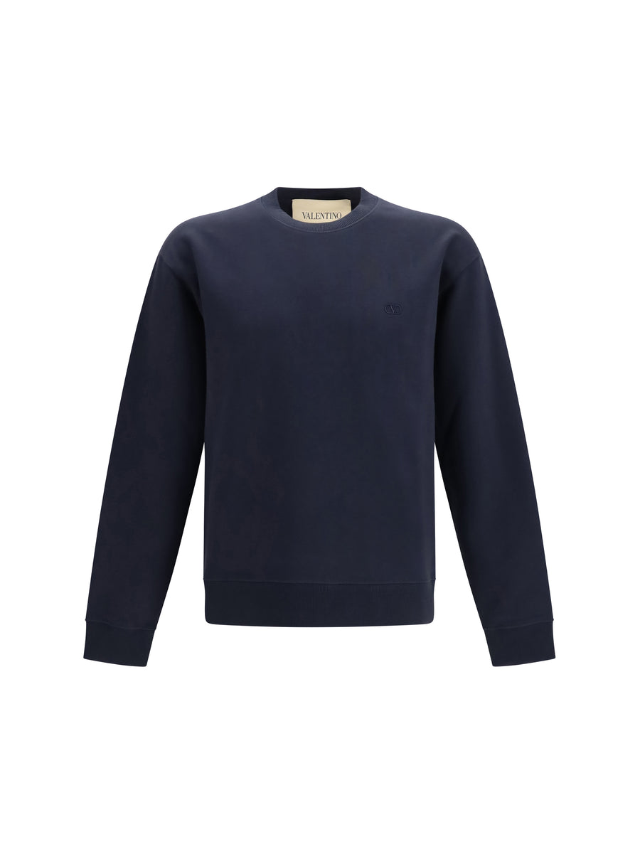 Cotton Sweatshirt Vlogo Navy Sweatshirts