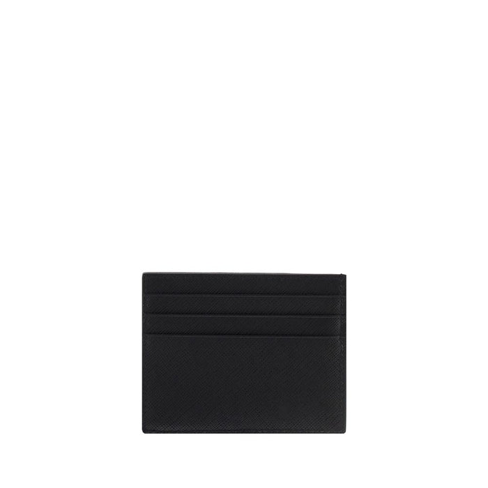 Prada 100% Calf Leather Bos Taurus card case in black — view 2