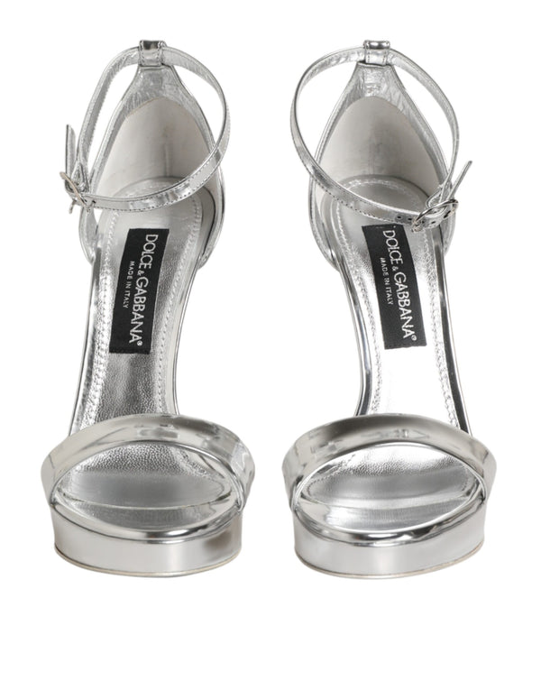 Dolce & Gabbana 40% Polyester heel sandal in silver