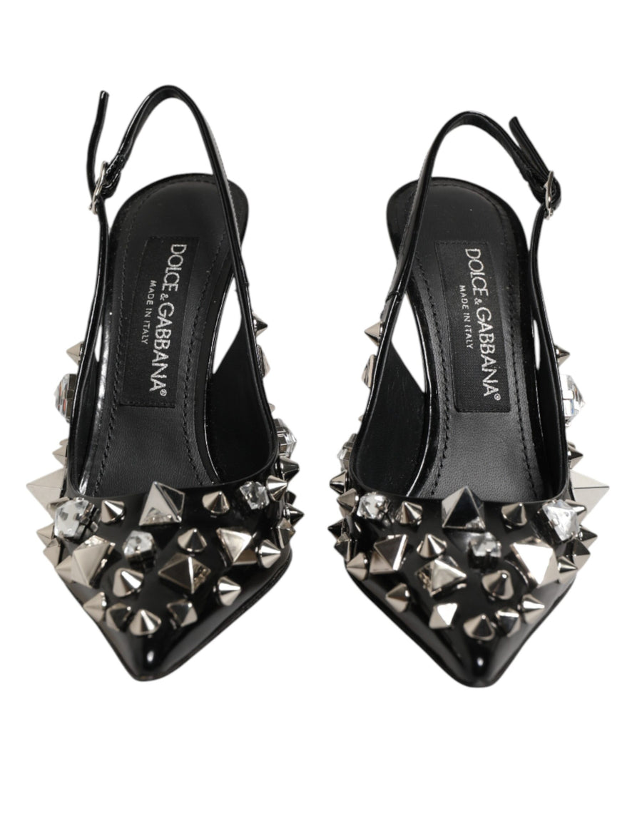 Dolce & Gabbana 100% Calf leather; Interior: 76% Goat slingback heel in black