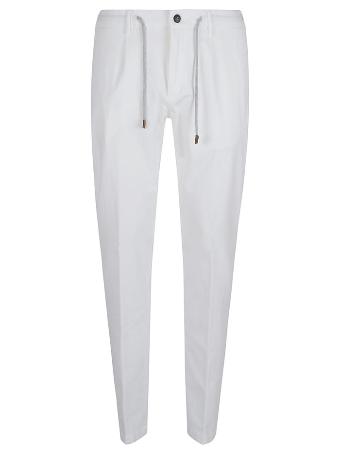 Pantaloni - Pants White Cotton Nylon Elastane