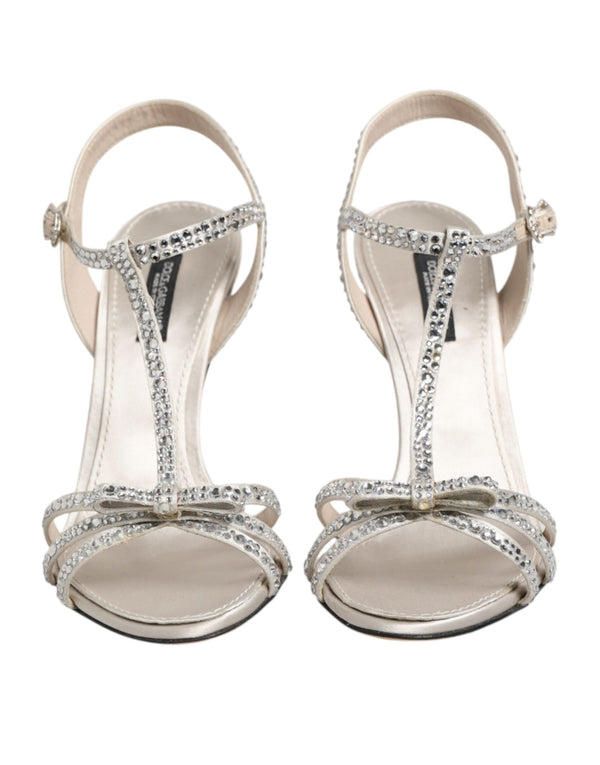 Dolce & Gabbana 30% Silk heel sandal in silver