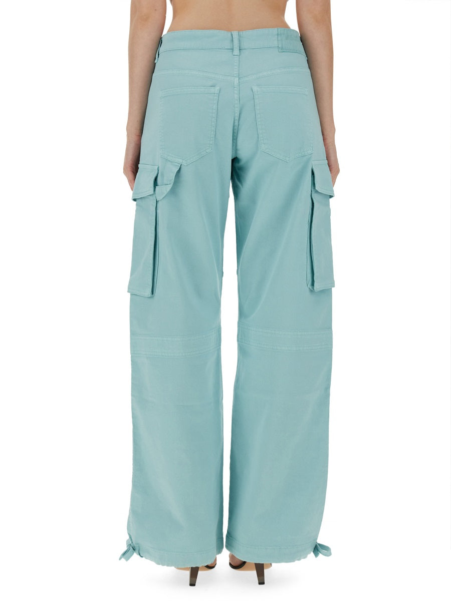 Cargo Pants Baby Blue Cotton Trousers