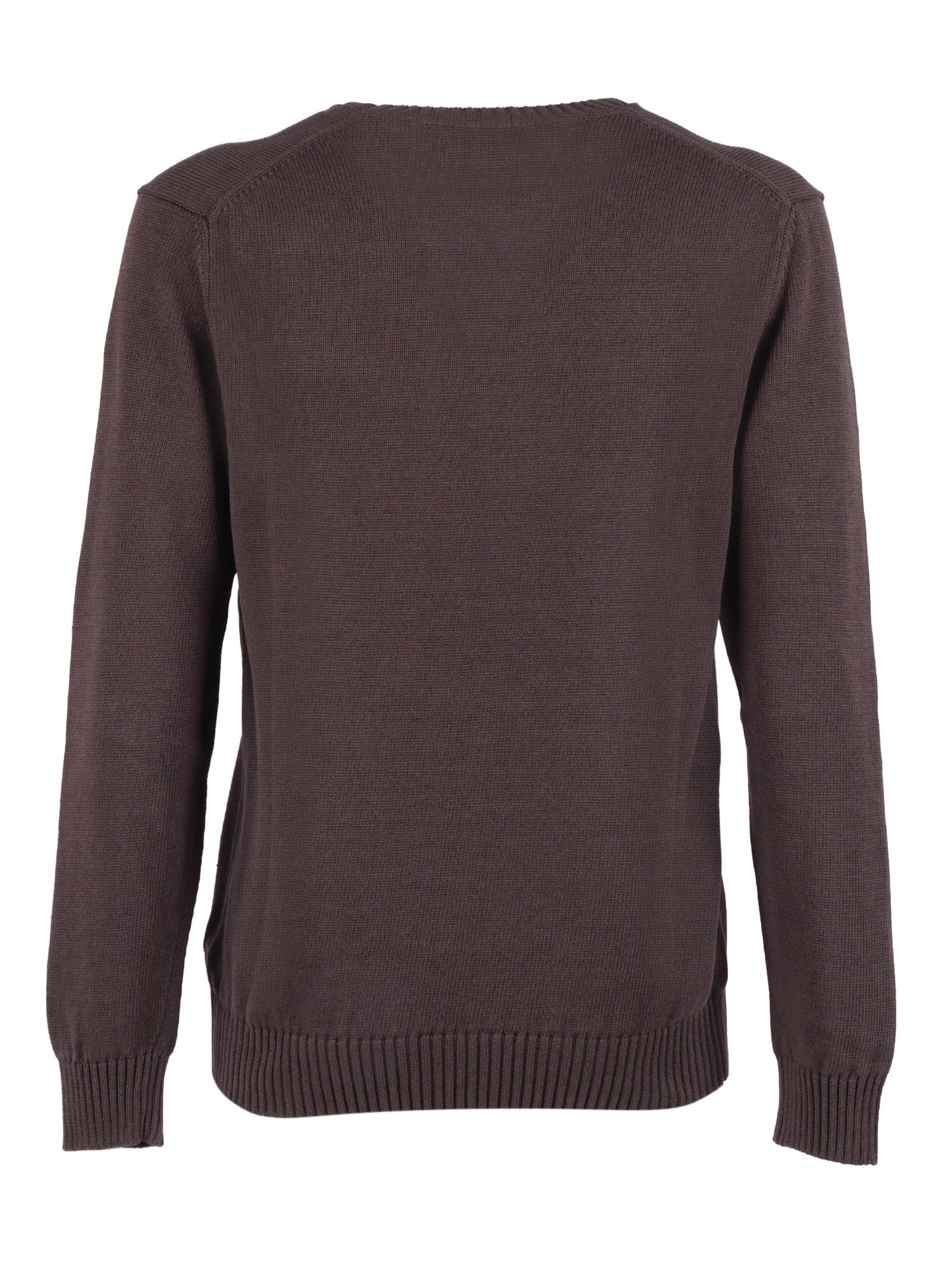 CREW NECK SWEATER Brown Linen Cotton Crewneck