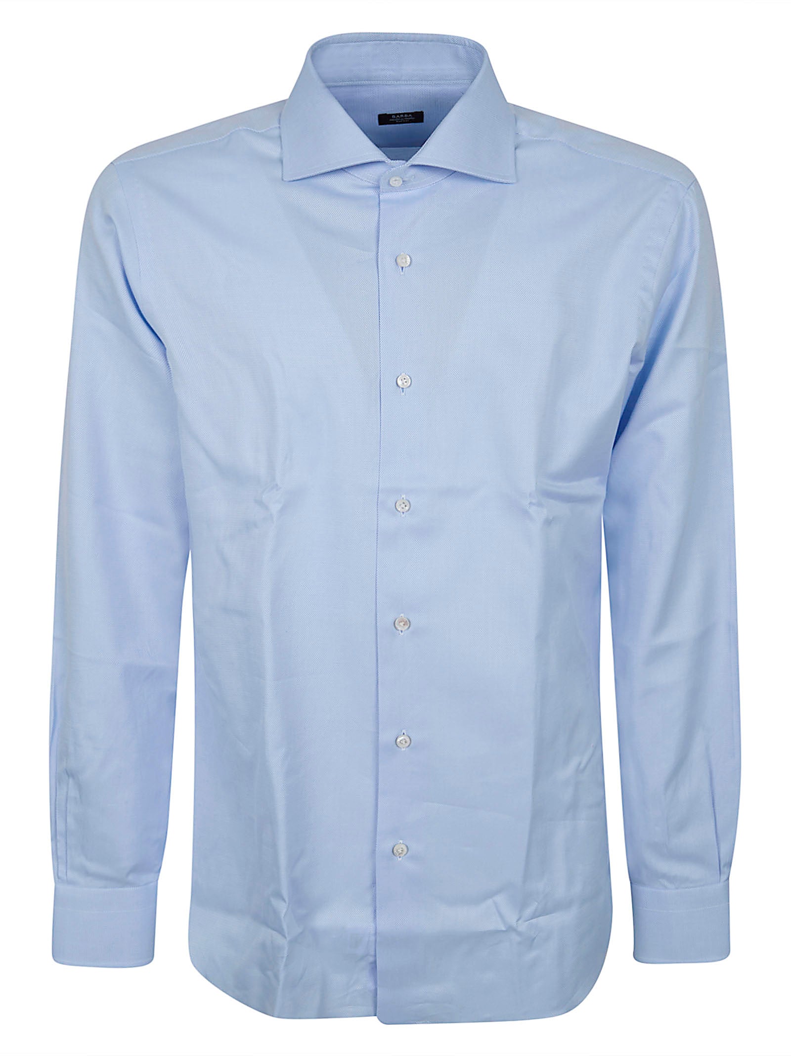Neck Shirt Blue Camicia