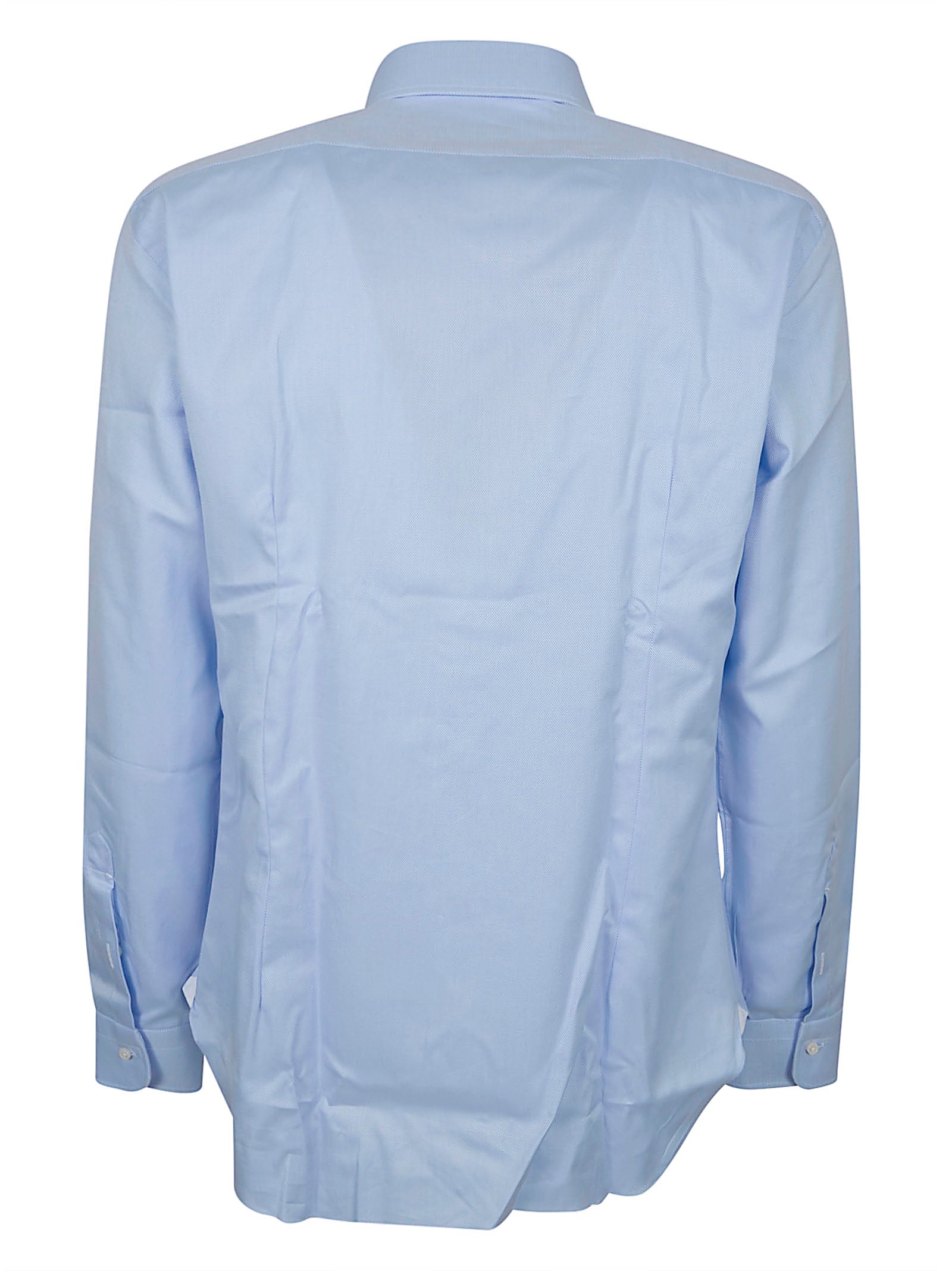 Neck Shirt Blue Camicia