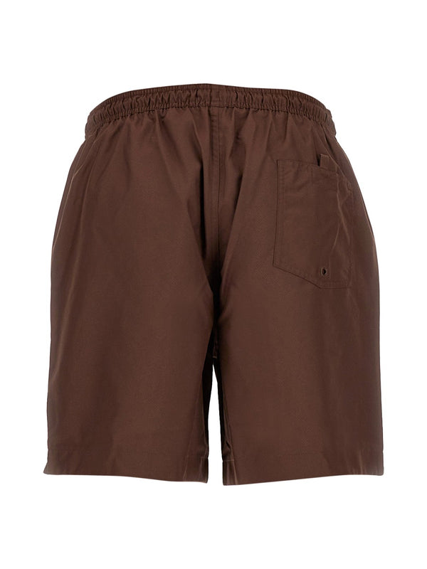 Brown Recycled Polyester Swimsuit Swim Shorts