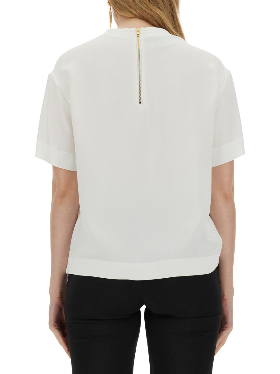 Satin Blouse Still Life With Heart White Acetate Viscose T-shirts