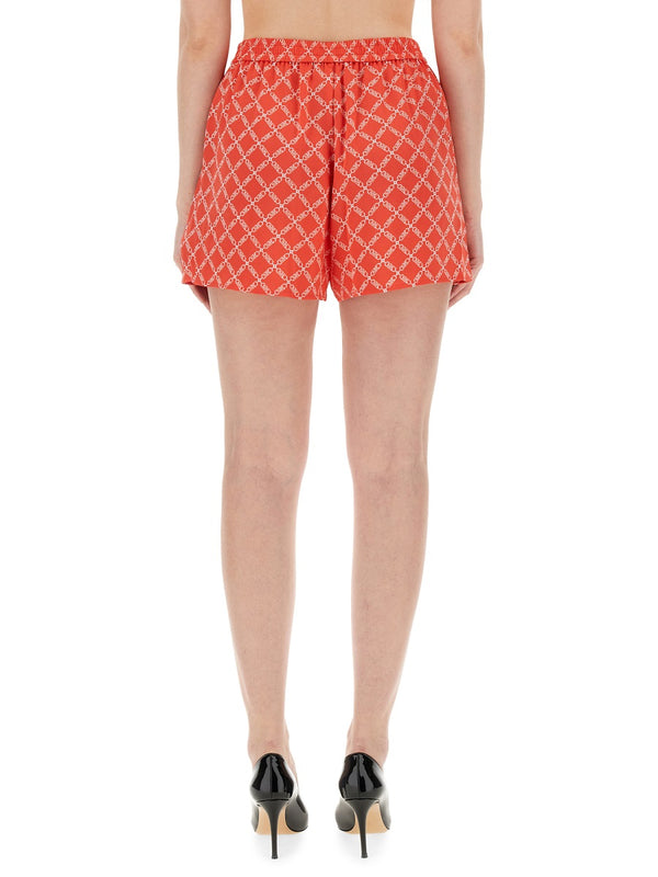 Logo Emblazoned Shorts Red Recycled Polyester