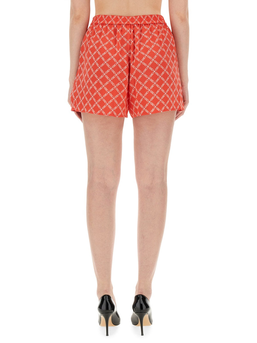 Logo Emblazoned Shorts Red Recycled Polyester