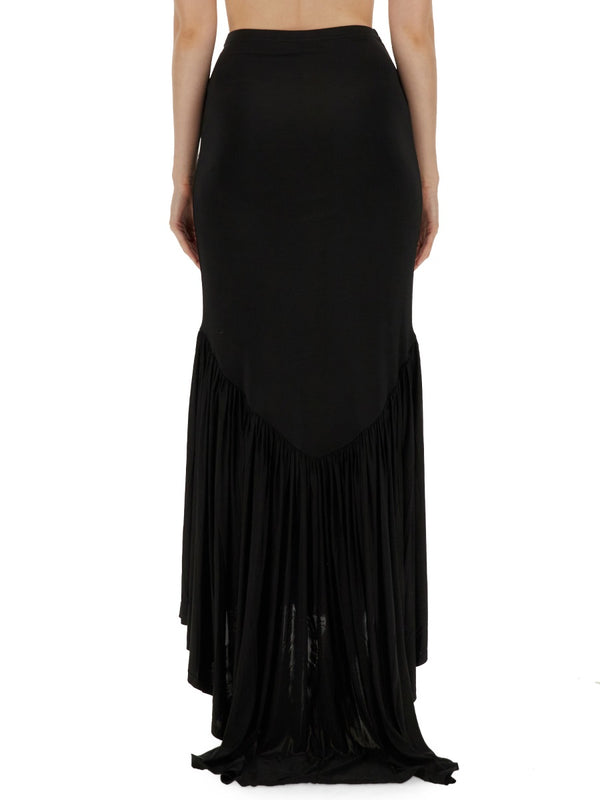 Jersey Skirt Black Viscose Elastane