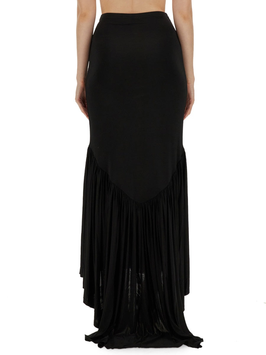 Jersey Skirt Black Viscose Elastane