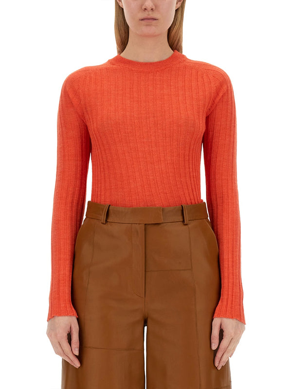 Ribbed Knit Jumper Red Jumpers