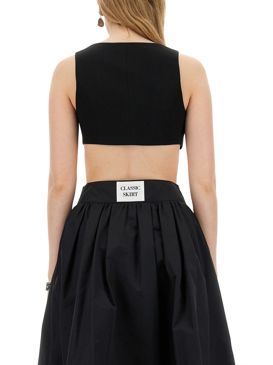Vests With Rose Black Acetate Viscose Tops